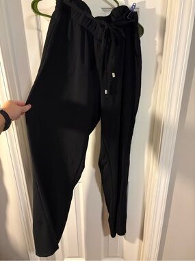 Black Paperbag Waist Pants